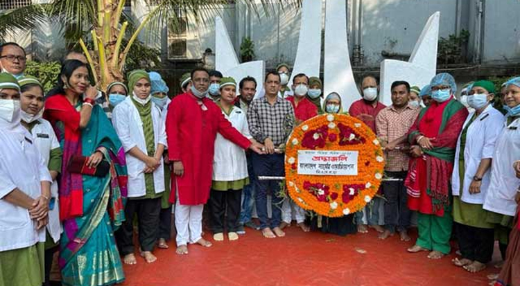 বিজয় দিবসে বিএনএ ওসমানী হাসপাতাল শাখার শ্রদ্ধা নিবেদন