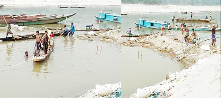 জাফলং বল্লাঘাট পর্যটন এলাকা খাবলে খাচ্ছে ‘পাথরখেকো’ নজরুল ও আবির